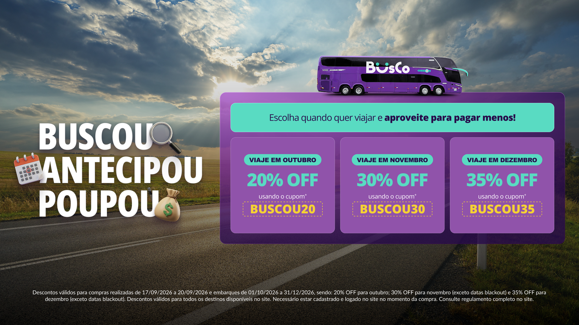 Antecipe sua viagem e ganhe 35% de desconto